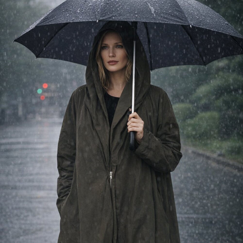 Unique Brown Rain Jacket from Italy (E4)